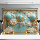 Lofaris Gold Flower Carving Hot Air Balloon Cake Samsh Backdrop